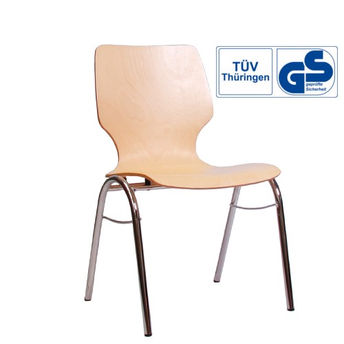Holzschalenstuhl / Stapelstuhl COMBISIT B20 ohne Sitz- und Rückenpolster