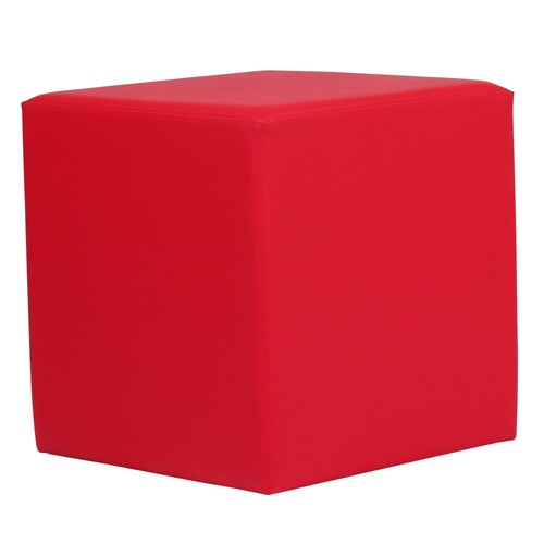 Sitzwürfel rot in KUBIX Form (45x45 cm) gepolstert 