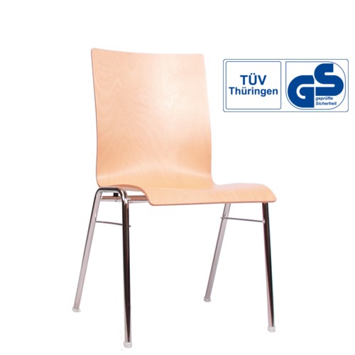 Holzschalenstuhl / Stapelstuhl COMBISIT A40 ohne Sitz- und Rückenpolster